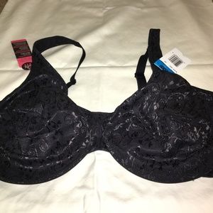 Lilyette Keyhole Bra, 40DDD, Black, NWT